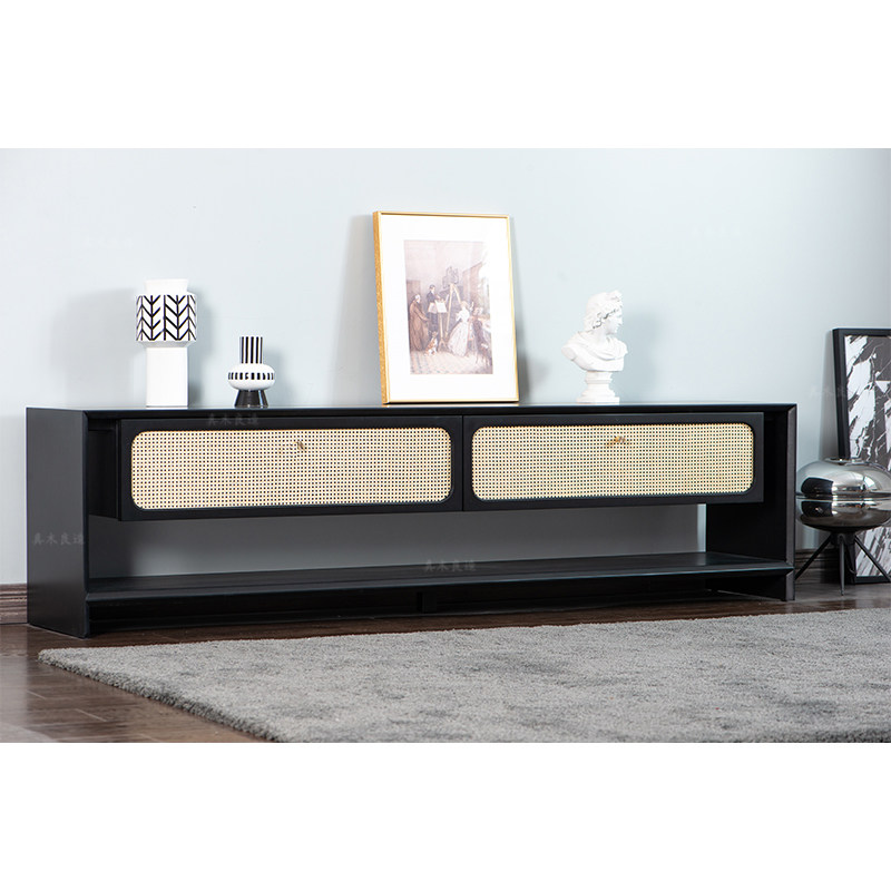 Real wood good work sweaetrice designer Nordic solid wood vine choreography TV cabinet modern minimalist Chinese living room