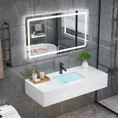 Nordic minimalist marble small-sized washbasin combination double-sink washbasin custom-made dressing room washstand