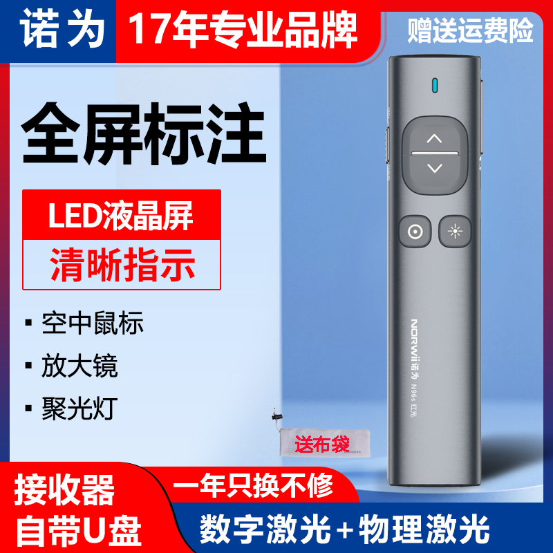 Neau for N95 Spotlight laser page-turning pen ppt remote control pen charging teacher with infrared projector-Taobao