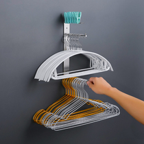 Hanger storage rack balcony non-perforated adhesive hook wall-mounted stainless steel multi-layer drying hanger storage artifact