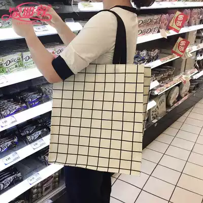 Korean version of simple hipster canvas bag women's bag art shopping bag shoulder student canvas bag