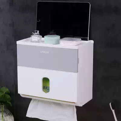 Sanitary paper box cosmetic room toilet tissue box Non-punching reel sanitary paper tube extraction toilet paper box sanitary paper box waterproof toilet paper rack