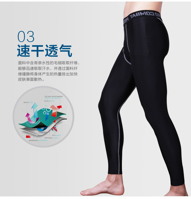 Quần thể thao quần nam thoáng khí nén quần bóng rổ tập thể dục thể thao chạy cao đàn hồi nhanh khô cơ sở PRO quần áo nam hàng hiệu
