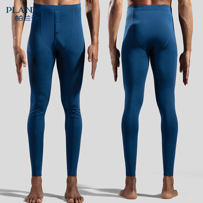 (Special clearance)Palando sanitary pants men plus velvet base tight tight incognito high waist line pants Velvet pants warm pants men