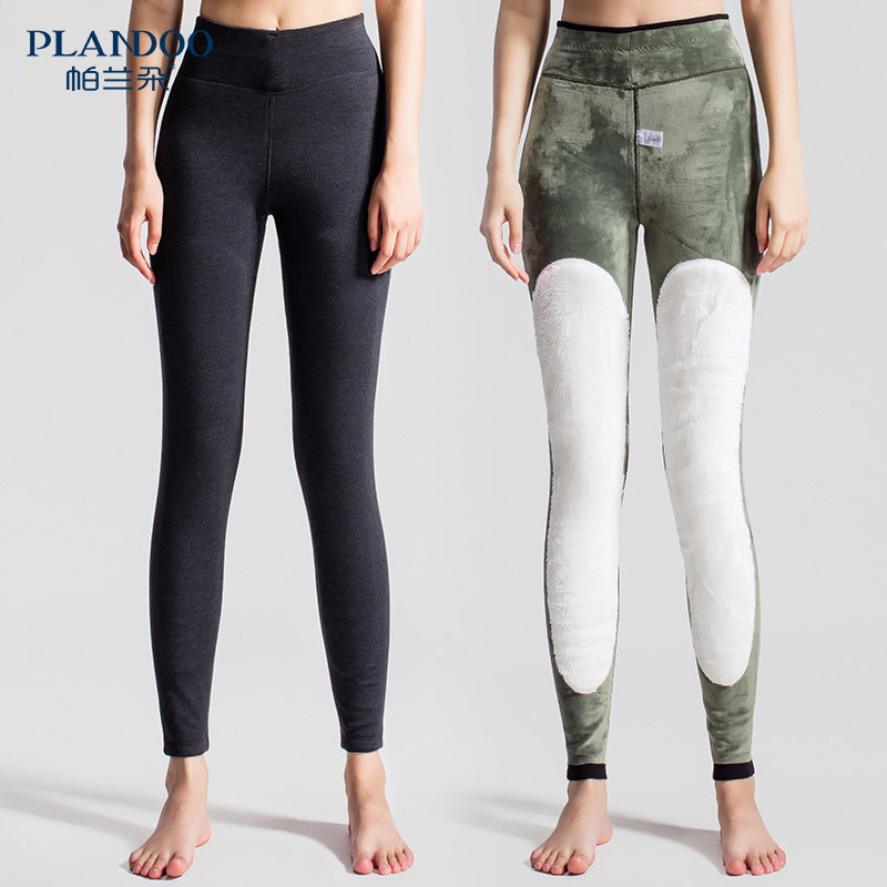 (Ex-gratia Flush) Parandot Double Layer Plus Suede Lamb Wool Warm Pants Women's Kneecap Care Waist Winter Workout Cotton Pants