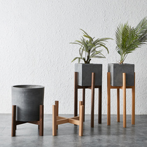 Solid wood flower stand balcony flower pot stand living room flower shelf simple modern black walnut pot planting stand beech wood shelf