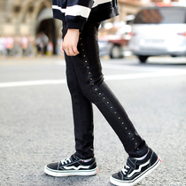 Neil Scarlett girls jeans 2019 new spring and autumn clothes large childrens childrens clothing Western style casual long pants tide