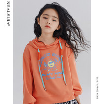 Girls spring clothing sweatshirt 2022 new CUHK Tong Yang qi Childrens clothing Han version online Red girl Spring and Autumn Lianhood blouses