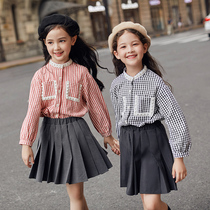 Neil Scarlett Girls Plaid shirt 2020 new spring and autumn childrens coat childrens long-sleeved girl shirt