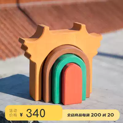 AVDARTOYS Chinese style pavilion Imported basswood toys Assembly building blocks solid wood children's educational toys