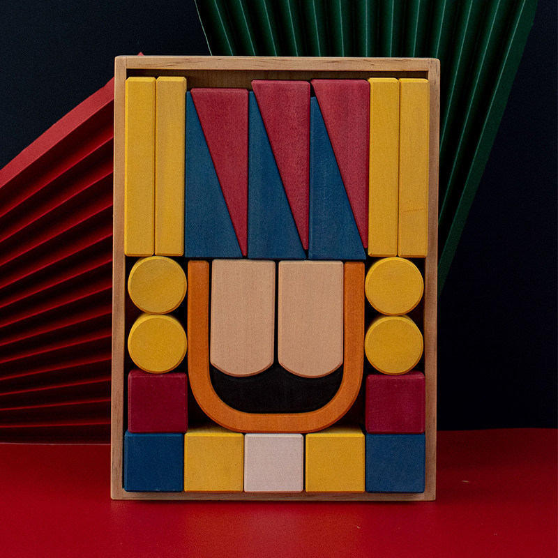 AVDAR imported basswood solid wood building blocks children baby nutcracker toys Christmas limited educational toys