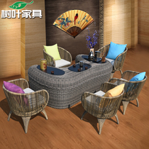 Rattan tea table and chair combination Living room Outdoor Kung Fu tea table Multi-functional tea table Modern tea table Tea table Tea table Tea table