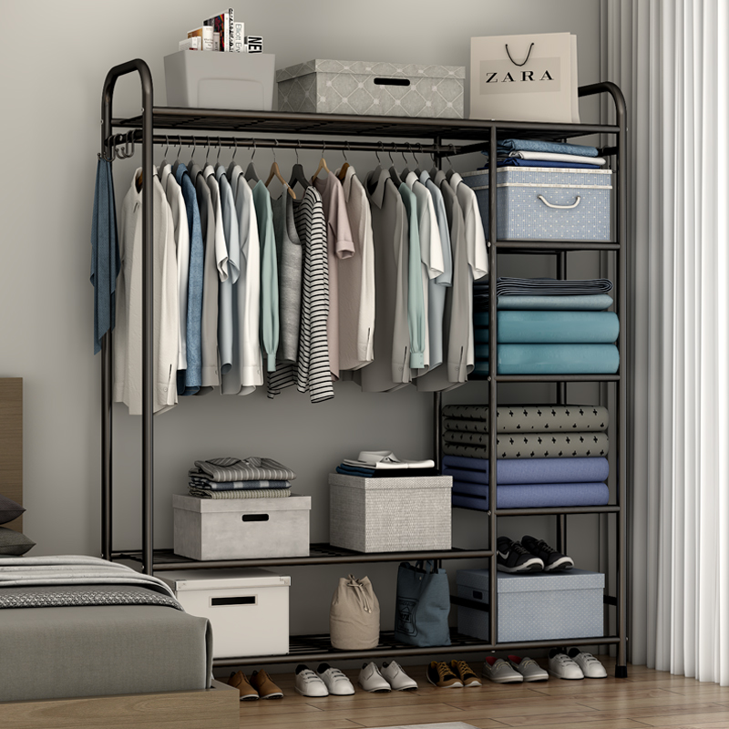 Simple coat rack Wardrobe type clothes rack Floor-to-ceiling home bedroom large capacity indoor clothes storage hanger