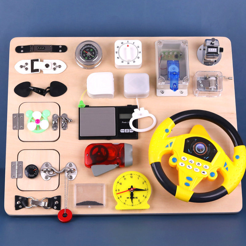 Children's Montessori teaching aids early education puzzle unlocking toys baby Montessori busyboard busy board