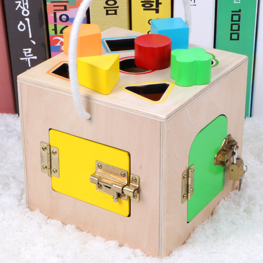 One-and-a-half-year-old Montessori baby shape matching building blocks unlocking toys 1-2-3 years old children early education educational toys