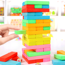 Pumping building blocks stacking Lego building blocks adult version of the whole board game pumping wooden strips stacking tower building blocks childrens parent-child