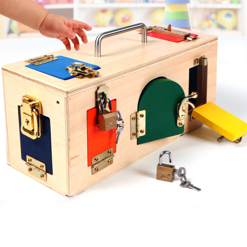 Toddlers 1 - 2 - 3 years old baby early teaching children puzzle unlocking toy teaching tool Monte's