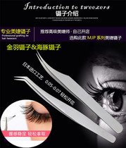 Imported high precision stainless steel grafted false eye eyelash tweezers Eyelash flowering camellia flowering tweezers tool clip