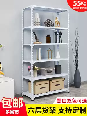 Angle steel thickened shelf 6-layer iron rack Household shelf Six-layer warehouse storage multi-layer rack Storage shelf Balcony rack