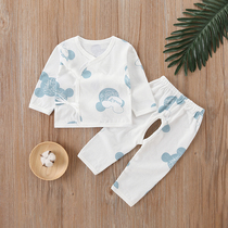 Baby summer clothes 0-6 months new born baby cotton long sleeve underwear set born baby thin air-conditioned pajamas