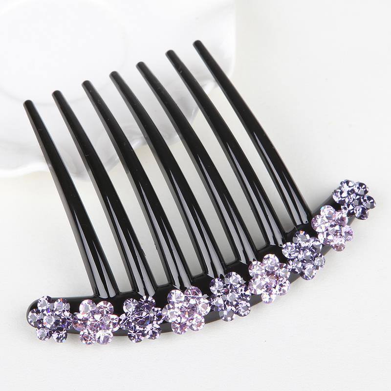 Women's Hair Clip 2026 New Style Back of Head Hair Style, Elegant and Stylish, Seven-Tooth Inverted Comb with Rhinestones and Nine Flowers Hair Bun Tool