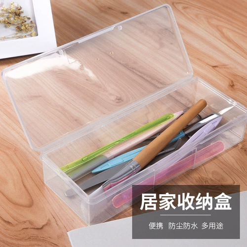 Прозрачная коробка для хранения, кисть, настольная косметическая кисточка