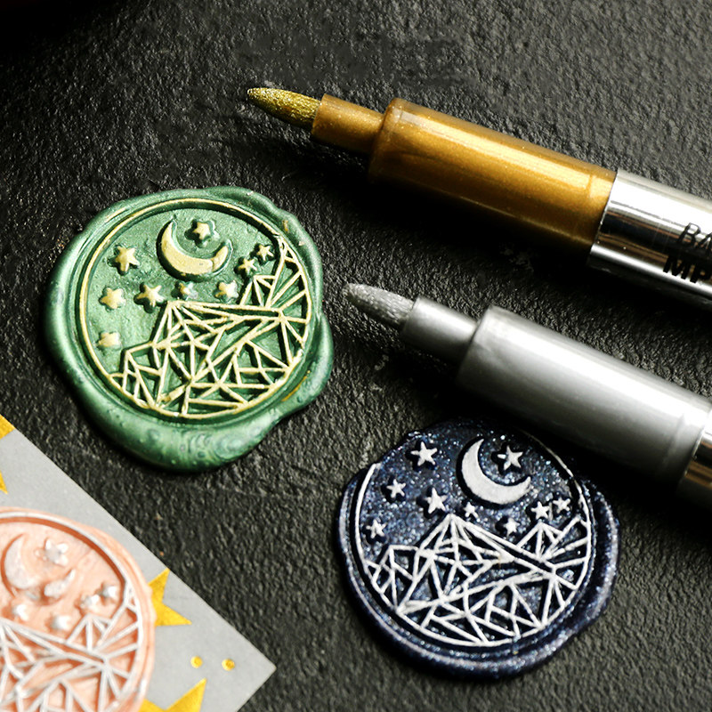 Fire paint coloring pen seal paint pen retro metal pen decorative stroke pen DIY handmade graffiti pen hand account pen