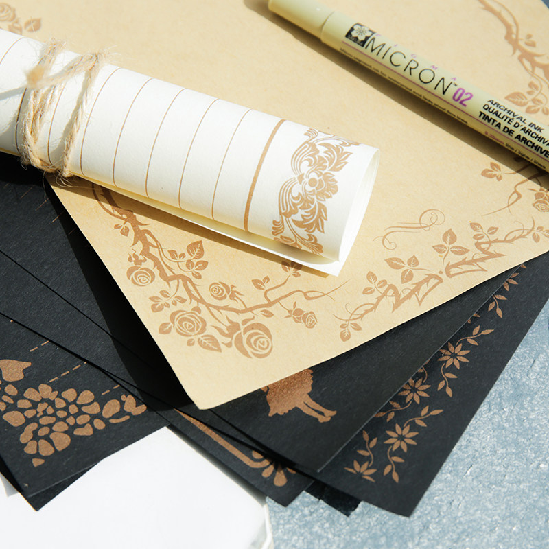 European retro style letter paper Fire paint seal special letter paper Love letter Small fresh creative simple letter paper Invitation letter