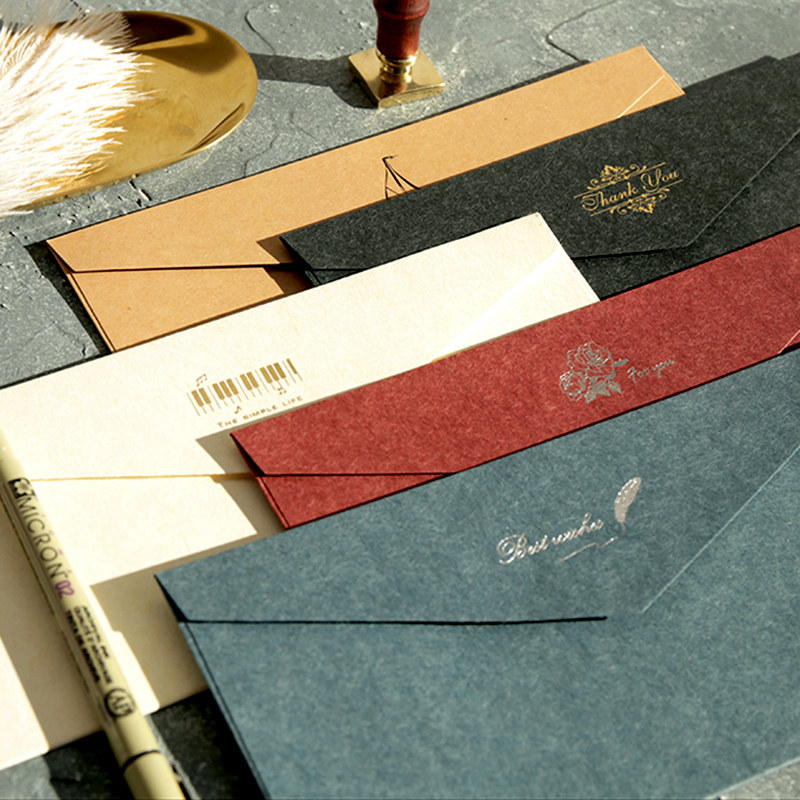 Vintage color bronzing Western envelope Fire paint seal invitation invitation decorative blank envelope 200g thickened