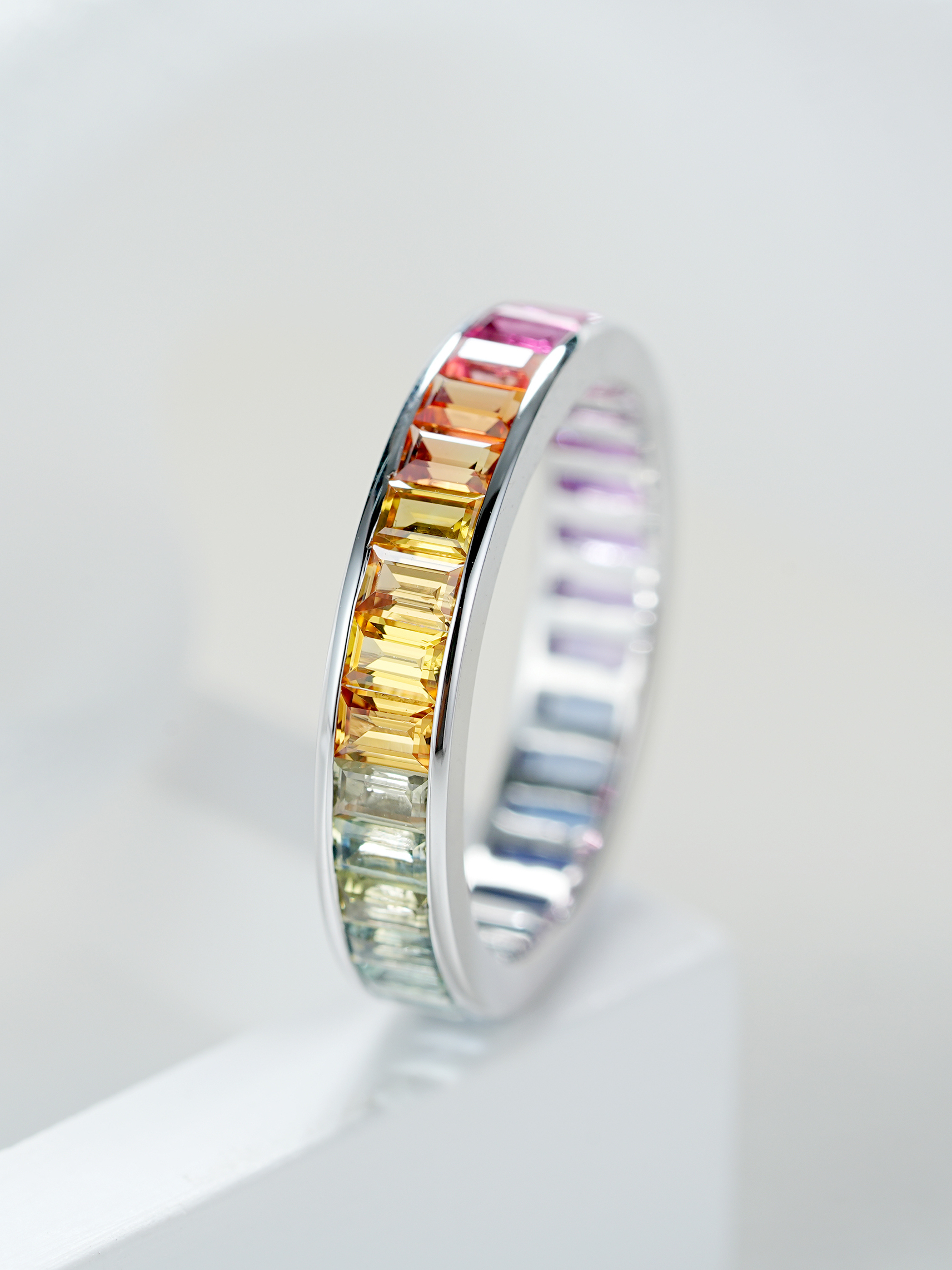 Danming Jewelry｜[Dream Rainbow] 18Kカラーサファイアカットレインボーグラデーションカラーリング