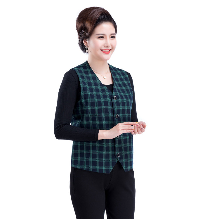Áo bà mẹ trung niên mùa xuân và mùa thu áo vest không có cổ áo vest bên ngoài bà ngoại cỡ lớn phần mỏng vest mùa hè - Áo vest áo parka nữ