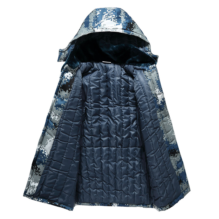 Mùa đông nam cotton bông nhồi bông quần dày áo quân đội quần trung niên ngụy trang cotton phù hợp với cha set đồ nam