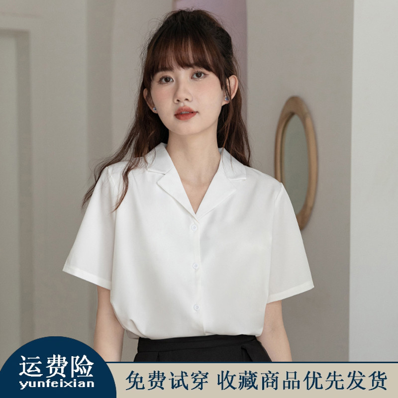 Chiffon Shirt Women's Short-Sleeved White Shirt Business Attire Commuting Summer Thin Formal Wear White Interview Outfit Top Summer