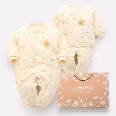 Baby clothes cotton clothes newborn gift box autumn and winter suit full moon gift cotton newborn baby products
