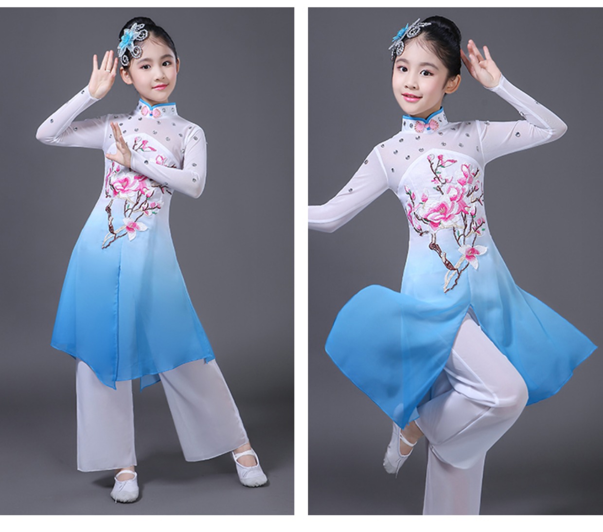Mới của trẻ em trang phục khiêu vũ cổ điển cô gái ô múa khiêu vũ biểu diễn quần áo khiêu vũ quốc gia cô gái thanh lịch cửa hàng quần áo biểu diễn cho trẻ em