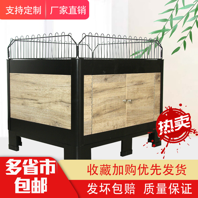 Supermarket Steel Wood Special Table Promotional Table Convenience Store Flower Shelf Show Show Stand Thicking Wood Pallet Customized