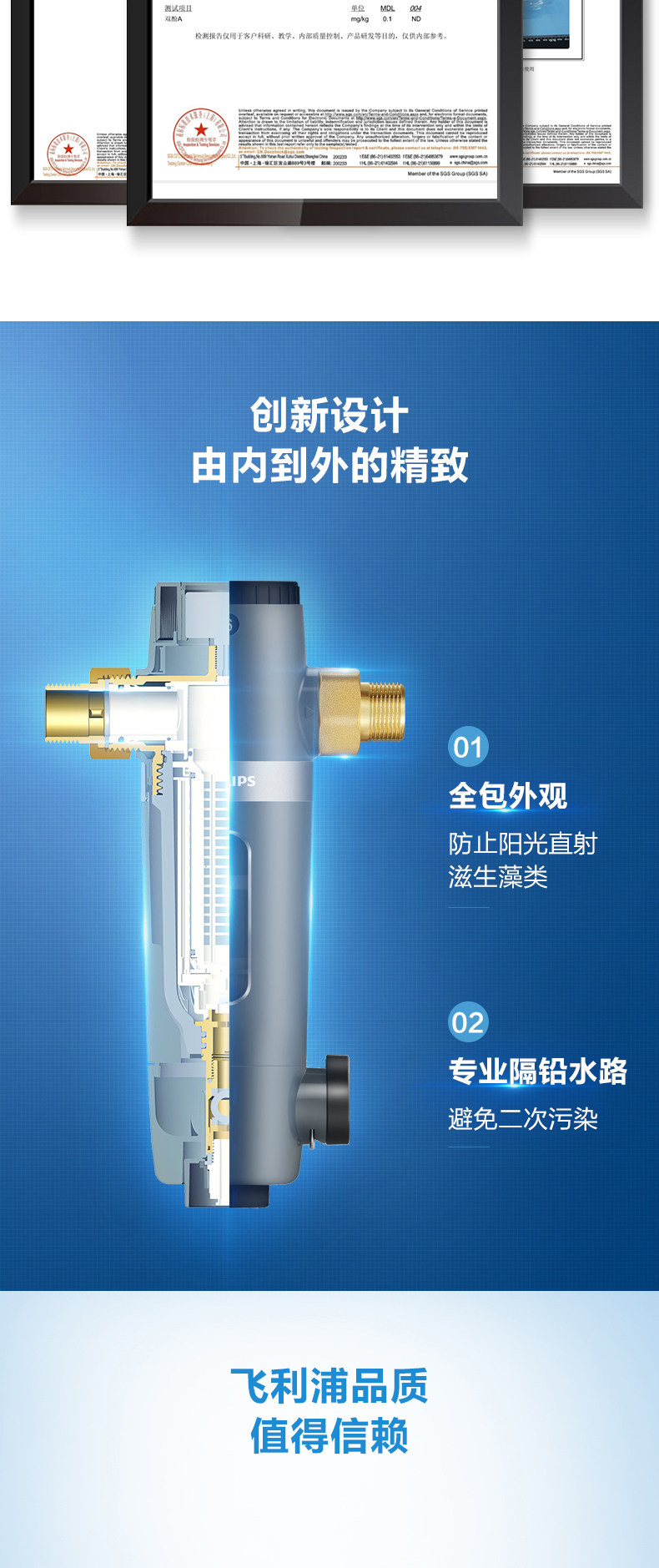 飞利浦 专利隔铅工艺 前置过滤器 4T通量 图10