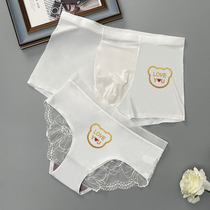 Couple underwear for men and women with lace triangles indefinitely thin and comfortable summer ice wire thin