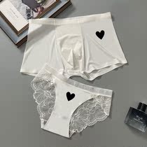 Couple underwear A man and a woman light luxury pants lace new ice wire summer sexy