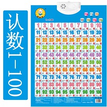 Infants and children early education sound wall chart recognition number 1 to 100 wall stickers voice voice voice Music wall chart Chinese pinyin