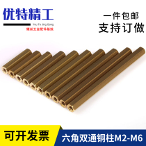 Hexagonal copper pillar extended double-pass isolation copper pillar support pillar M3M4M5M6*65 70 80 90 100 120