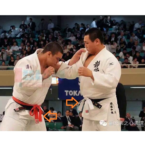 Judo competition distinguishing belt Logo dividing side belt Red and white two-color belt Rouzhisheng® original design