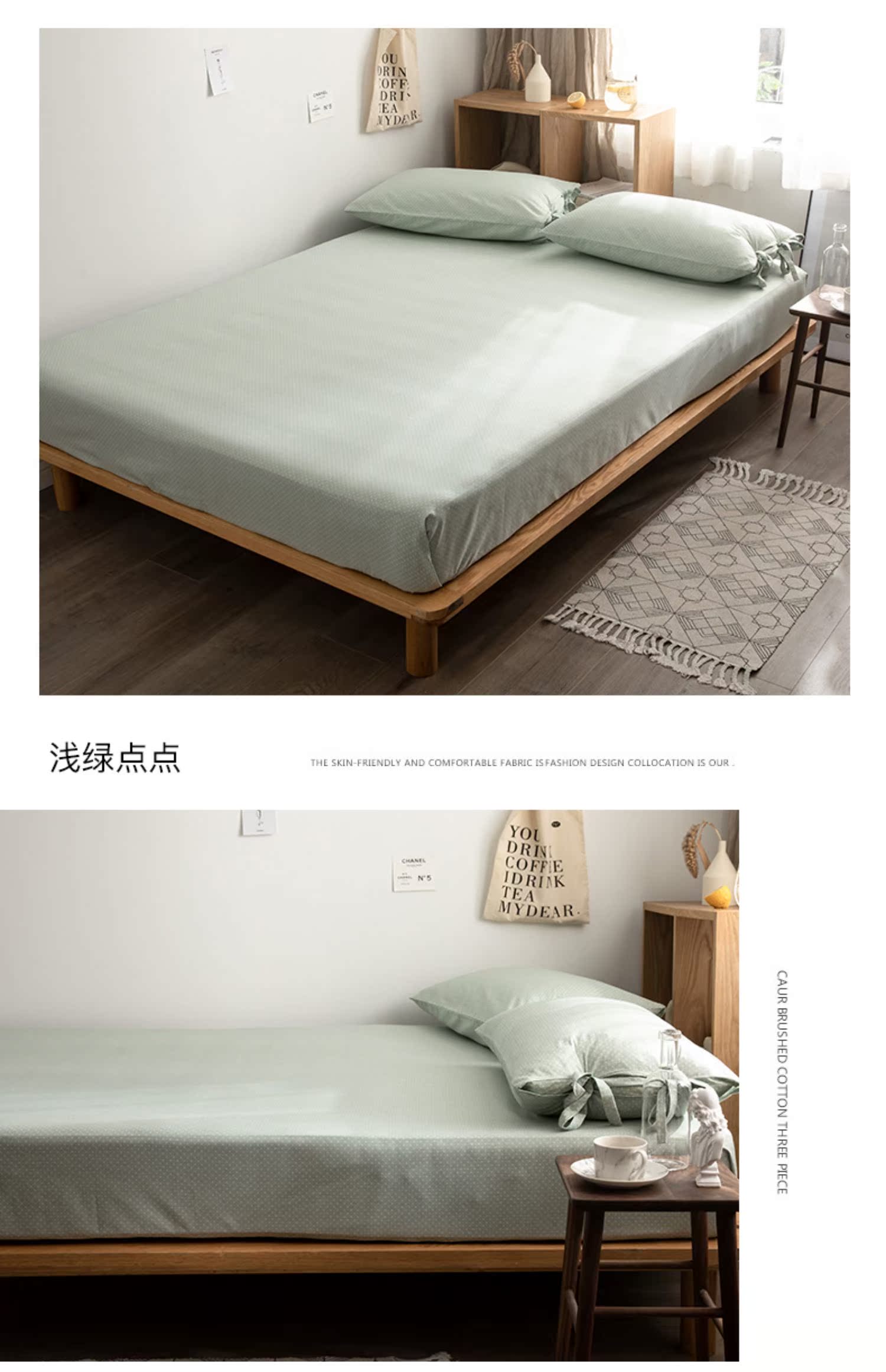 [Giường đơn] Tấm trải giường đơn hoa nhỏ xinh theo phong cách Nhật Bản cotton Giường bông màu vàng anh đào nguyên chất - Trang bị Covers 	ga giường bo chun