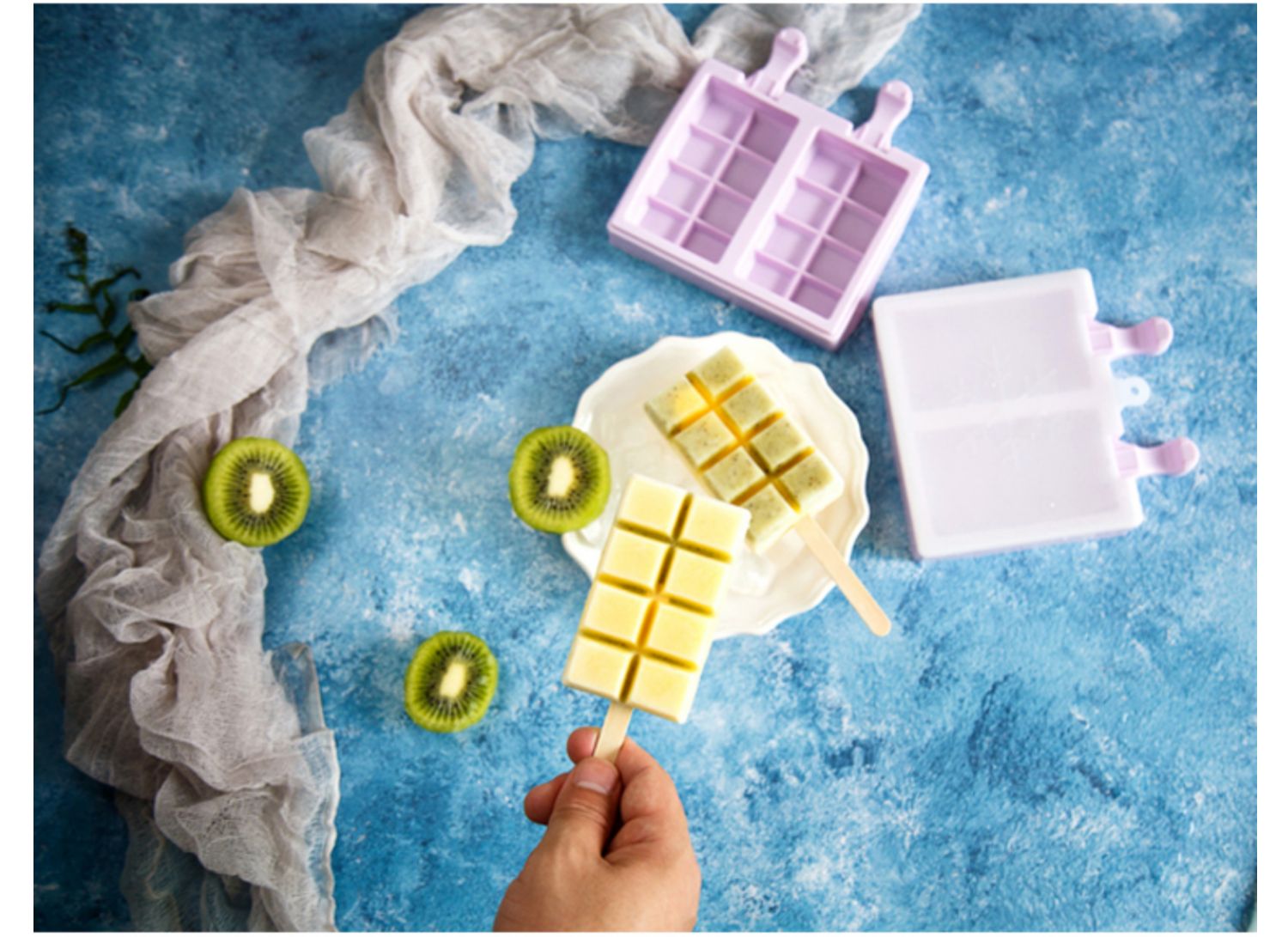 Kem khuôn nhà tự chế popsicle kem sorbet silicone đặt với nắp kem que kem popsicle uống lạnh - Tự làm khuôn nướng khuôn silicon hình thú