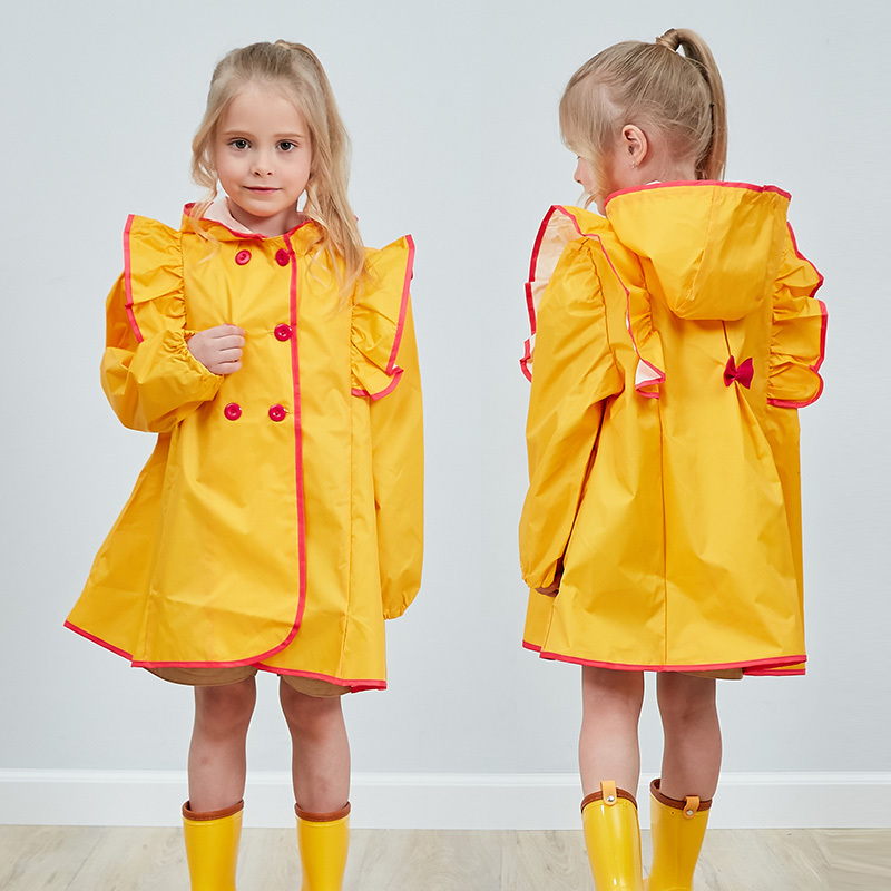 Ruffled Princess Style Cute and Fashionable Children's Raincoat, Baby Student Girls' Rain Poncho Windbreaker Ruffled Princess Style Cute and Fashionable Children's Raincoat, Baby Student Girls' Rain Poncho Windbreaker