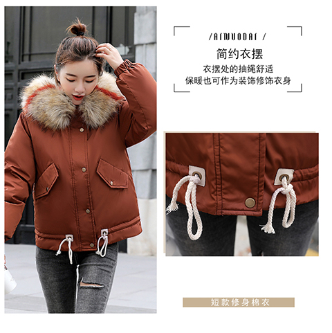 Áo khoác ngắn nữ 2018 mới mùa đông thời trang nữ áo khoác cotton nhỏ phiên bản Hàn Quốc của xu hướng dày bf thả lỏng phù hợp với cotton áo phao siêu nhẹ nữ dáng dài