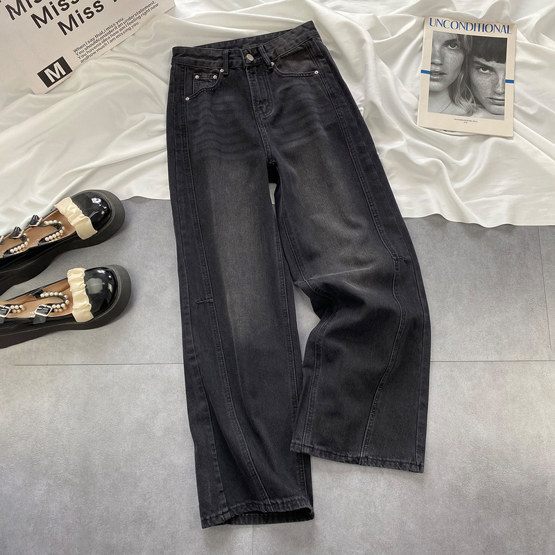 145 Petite Version Super Flattering Straight-Leg Jeans for Women, Autumn 2026 New High-Waisted Loose Black Wide-Leg Pants 145 Petite Version Super Flattering Straight-Leg Jeans for Women, Autumn 2026 New High-Waisted Loose Black Wide-Leg Pants