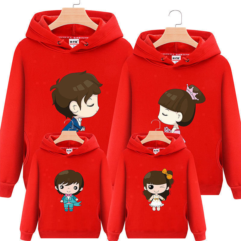 High-end parent-child clothing autumn and winter clothing 2023 new trendy sweater western style family of three mother and child clothing plus velvet fried street