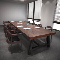 American loft simple solid wood conference table industrial wind computer training table and chair combination long table long table desk