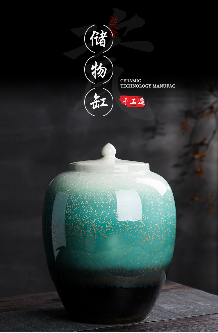 Barrel of jingdezhen ceramic household with cover storage caddy fixings meter box sealing insect - resistant ricer box 20/30/50 kg